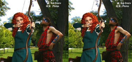 Merida shows Lord MacIntosh how to shoot